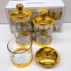 Sealed plastic bottle, high-end candy jar, storage jar with lid, golden storage jar Specification image